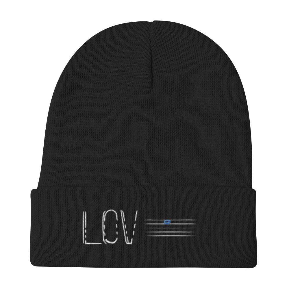 LOVE Embroidered Beanie Dark Colors