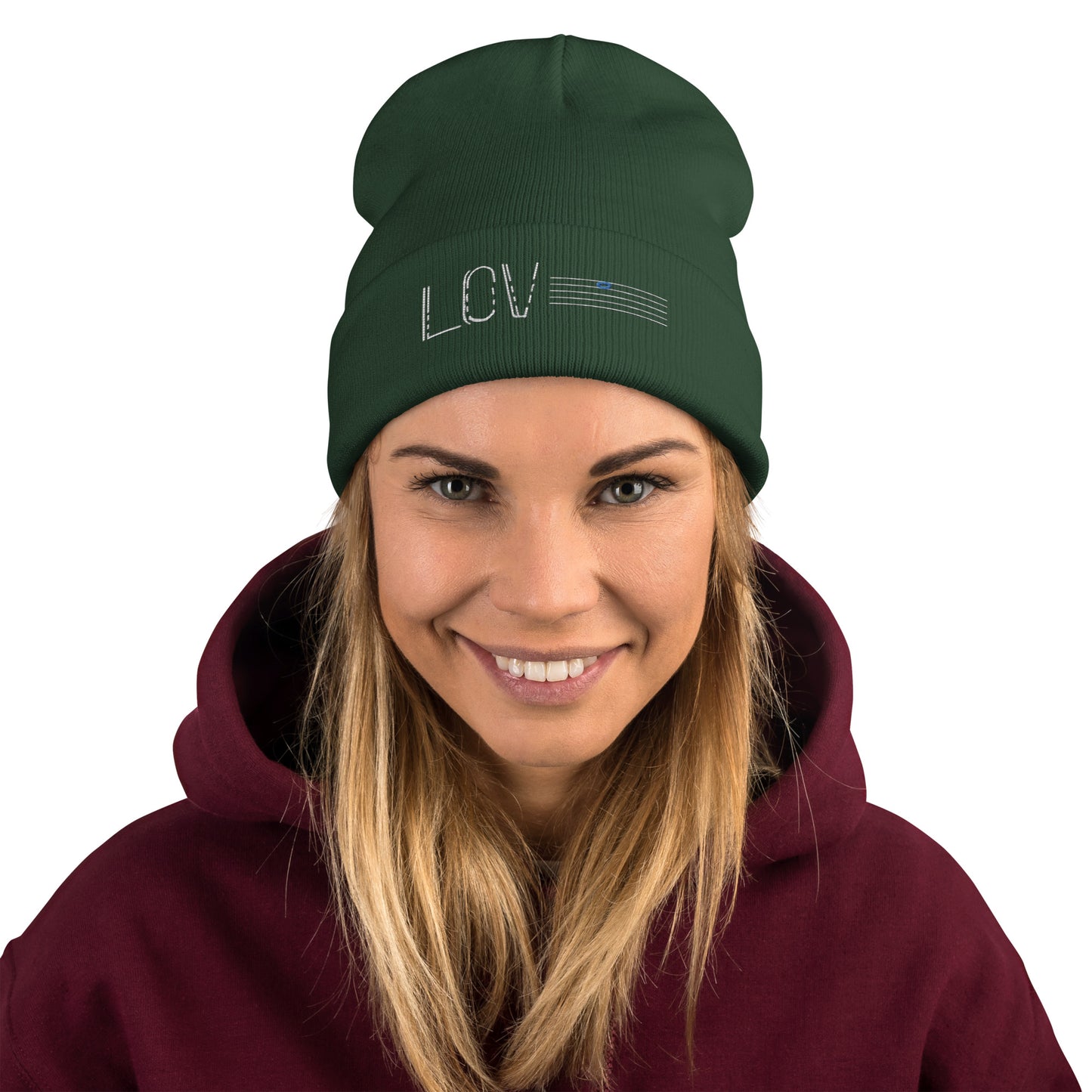 LOVE Embroidered Beanie dark colors